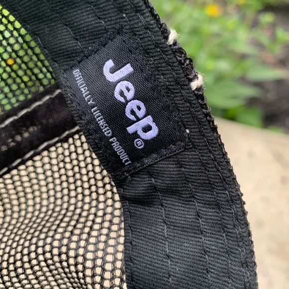 JEEP Camo black snapback mesh trucker cap hat American flag OSFM - Picture 6 of 9